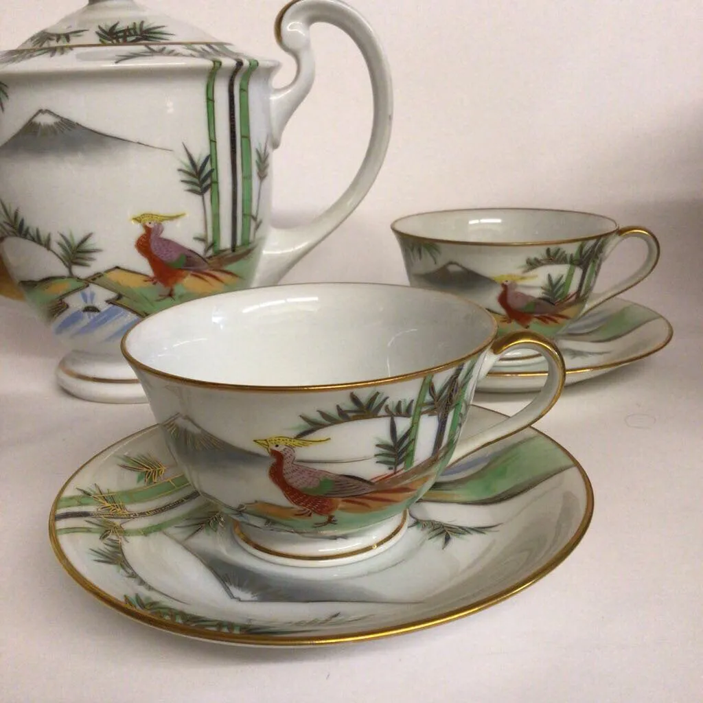 15pc. Kutani Birds of Paradise Tea Set