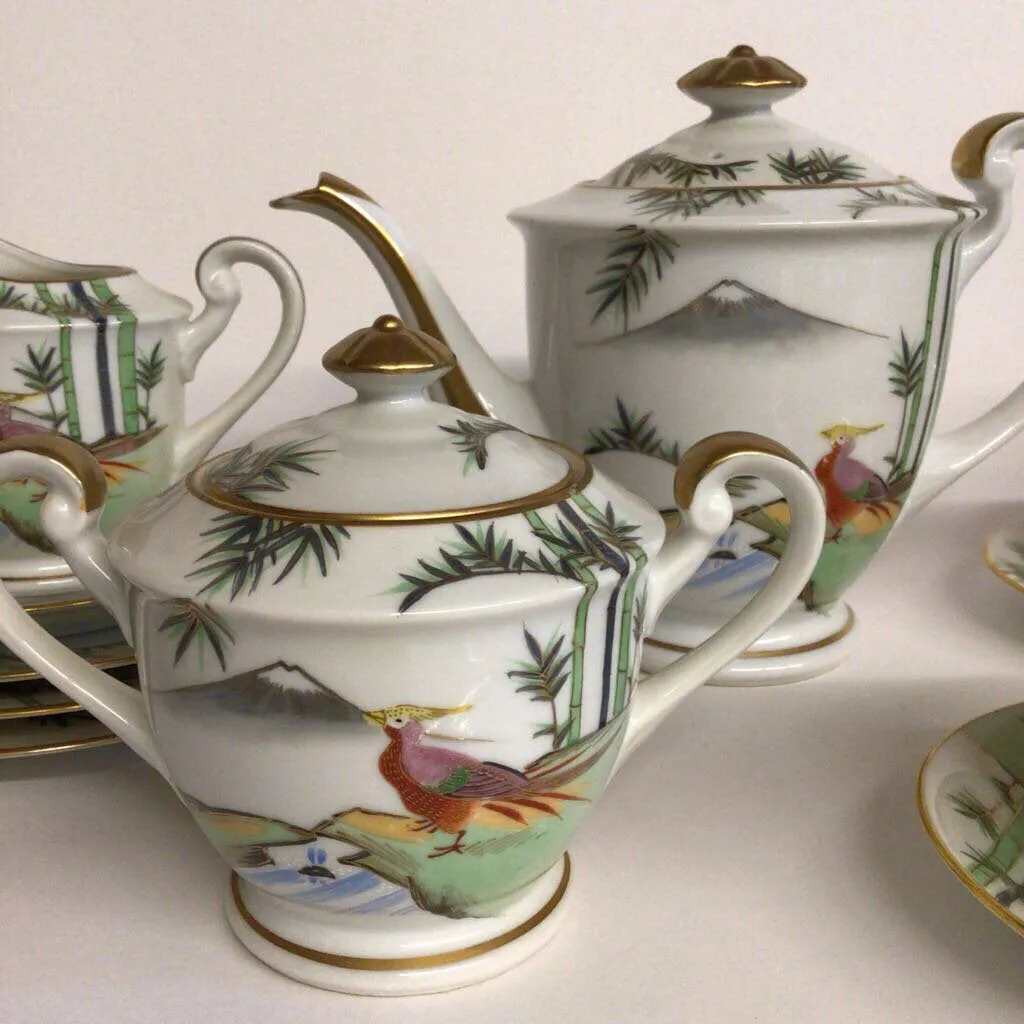 15pc. Kutani Birds of Paradise Tea Set