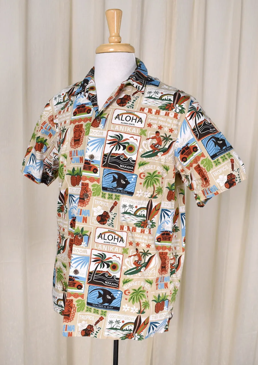 1940s Style Vintage Hawaiian Ad Shirt