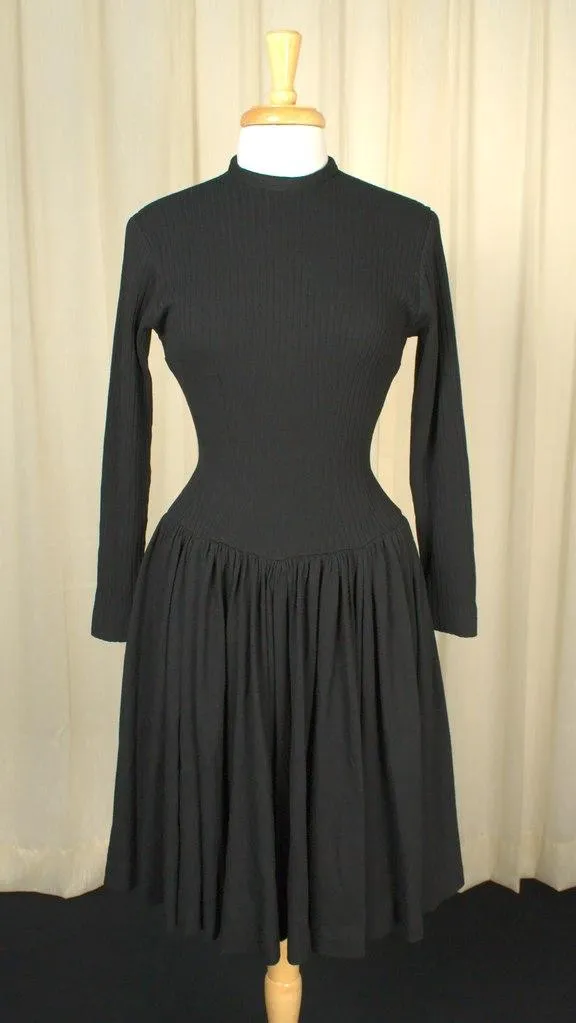 1950s Ribbed Knit LBD