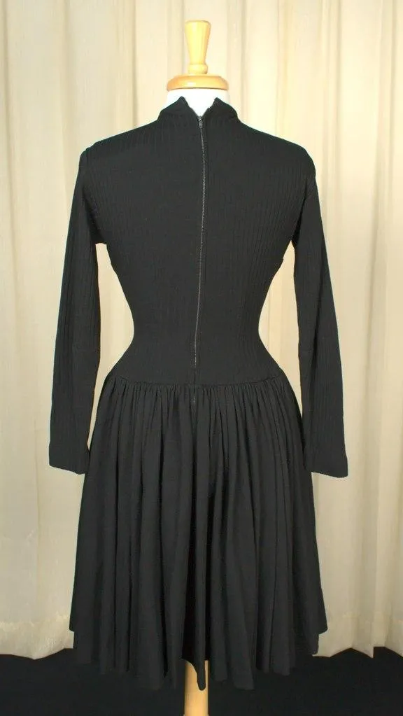 1950s Ribbed Knit LBD