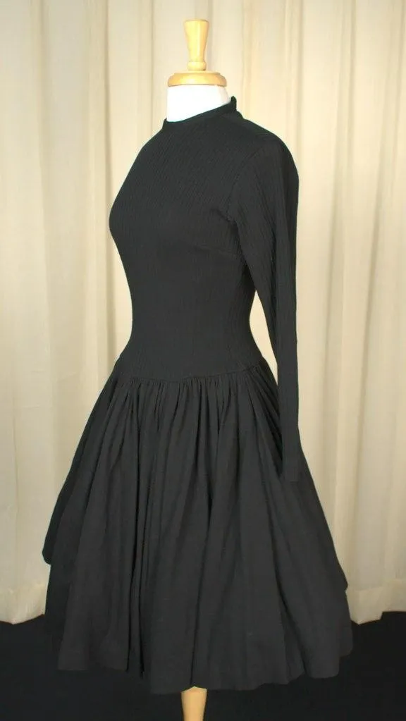 1950s Ribbed Knit LBD