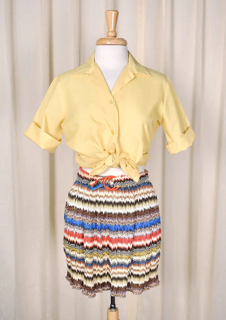 1950s Simple Yellow Vintage Blouse