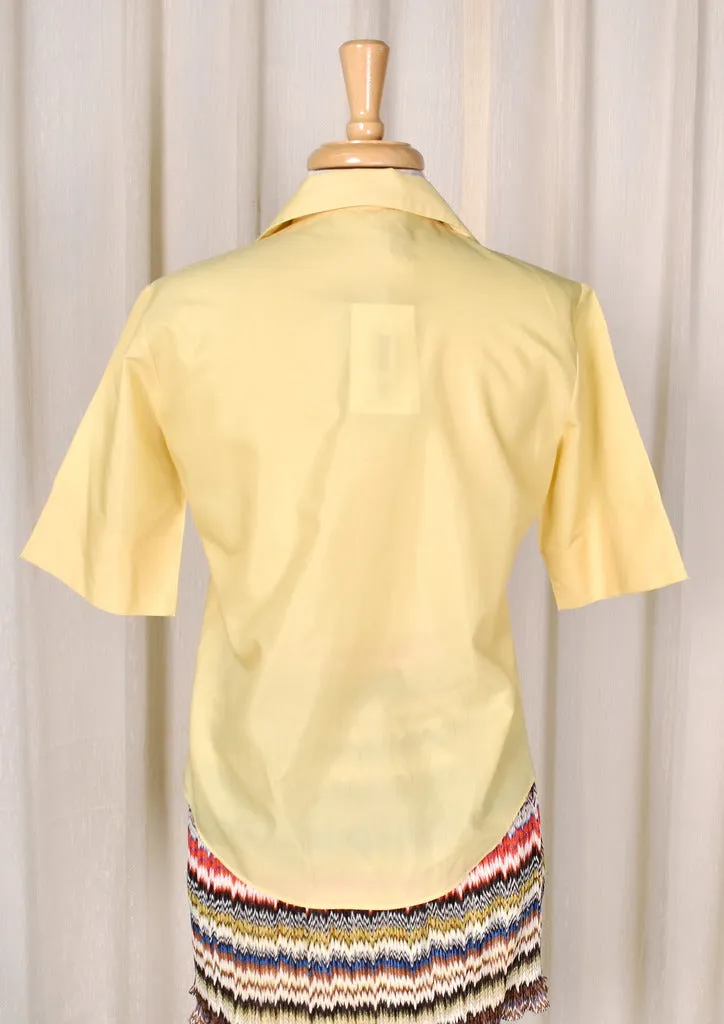 1950s Simple Yellow Vintage Blouse