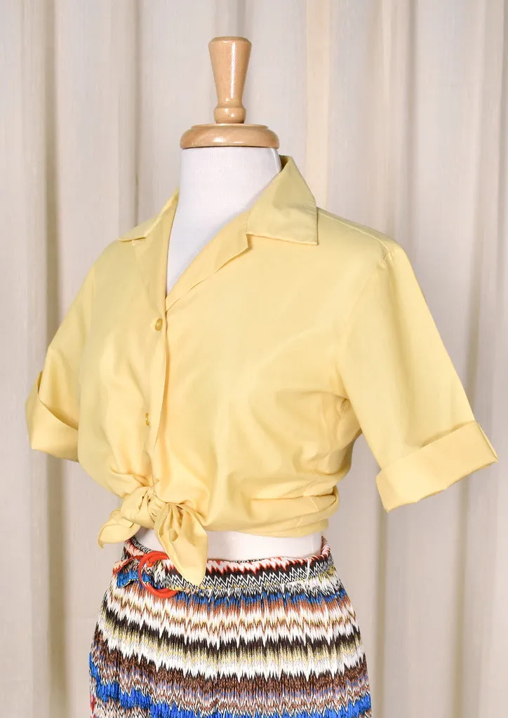 1950s Simple Yellow Vintage Blouse