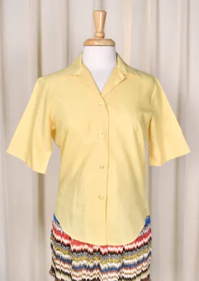 1950s Simple Yellow Vintage Blouse