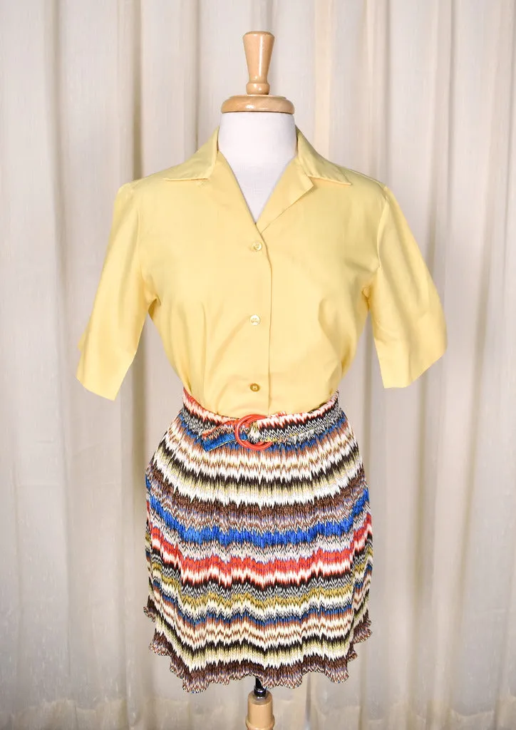 1950s Simple Yellow Vintage Blouse