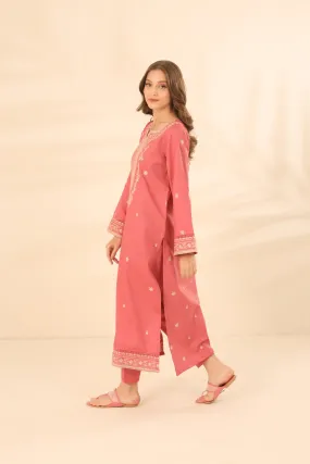 20% OFF PESCA PINK EMBROIDERED TWO PIECE SET (NPA2-23309)