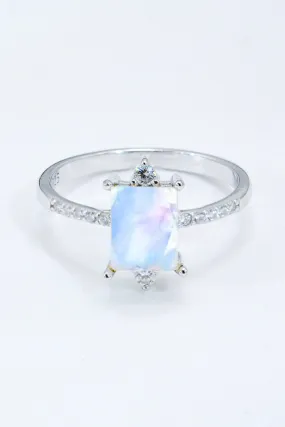 925 Sterling Silver Square Moonstone Ring