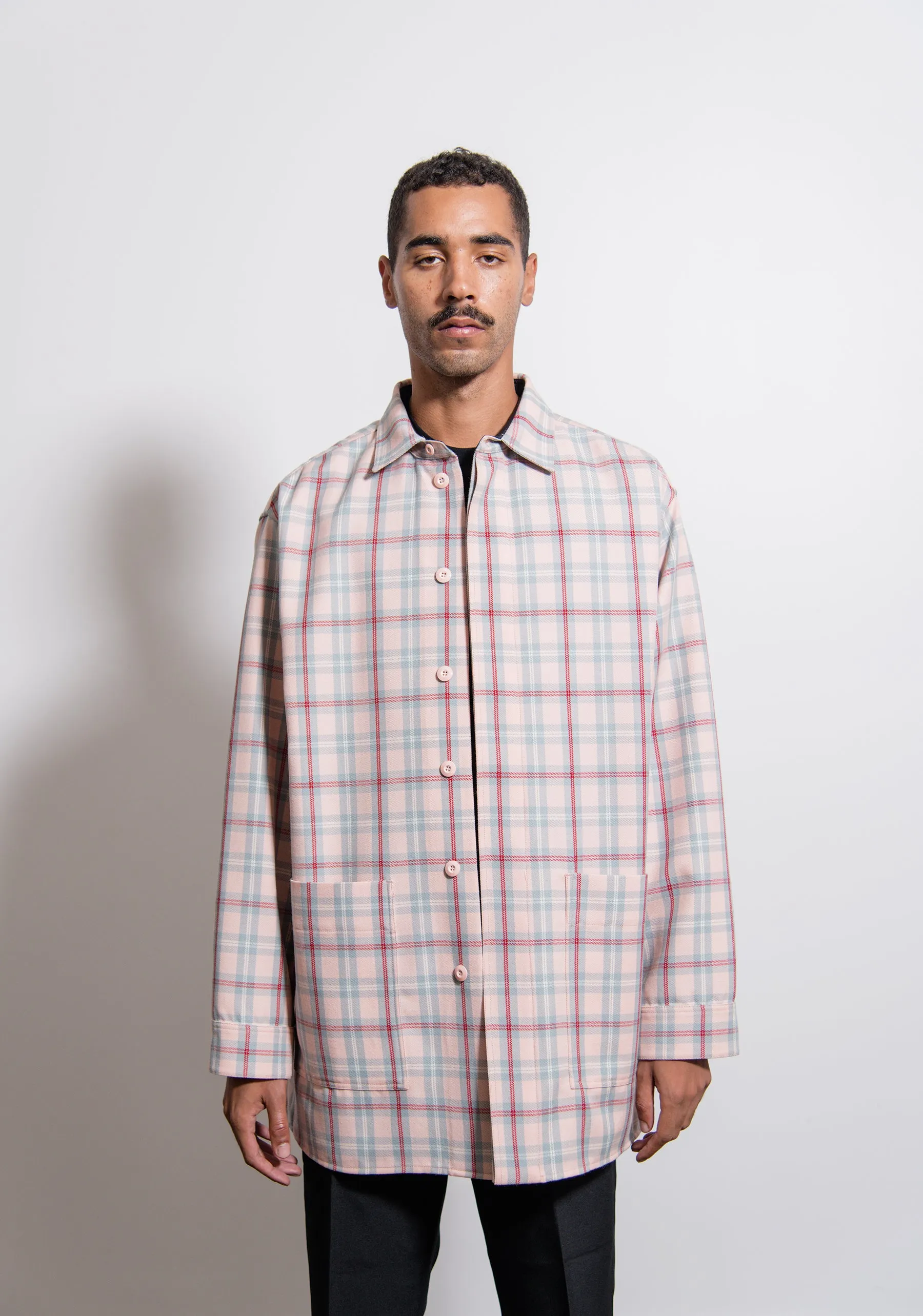 Aberdeen Macro Wool Check Shirt Band Aid