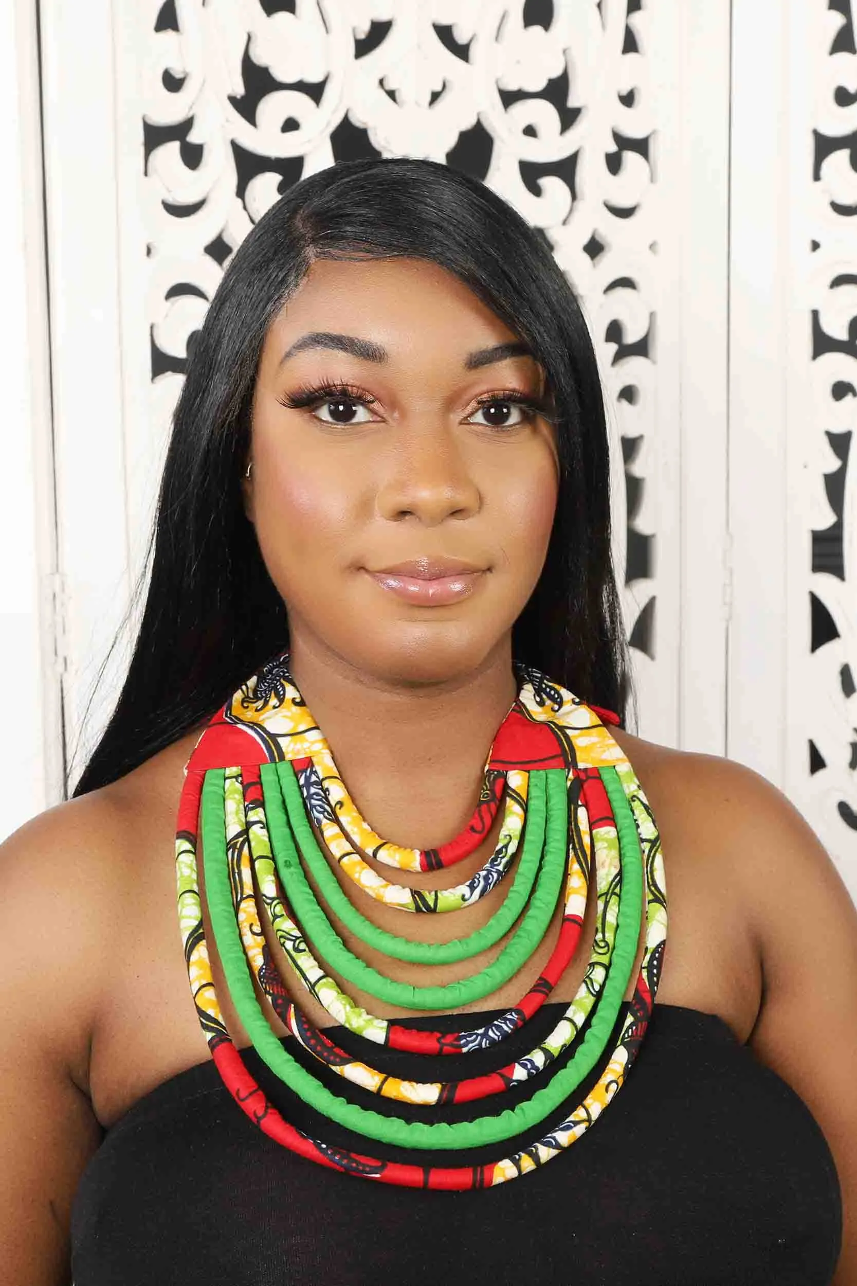 African Print Layered Necklace (Multicolor Set B)