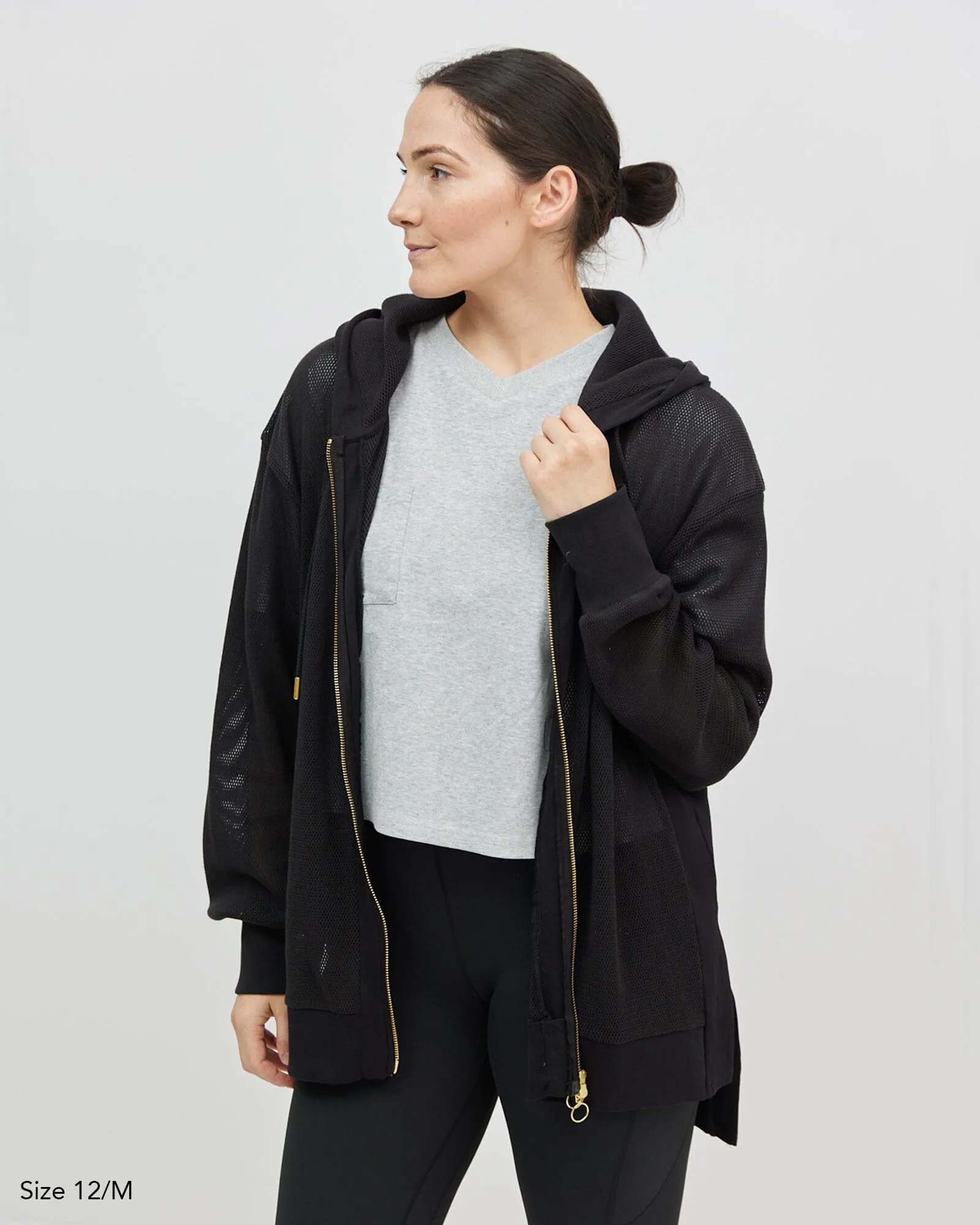 Alora Long Mesh Jacket - Black