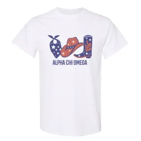 Alpha Chi Omega Western Usa Girl T-Shirt