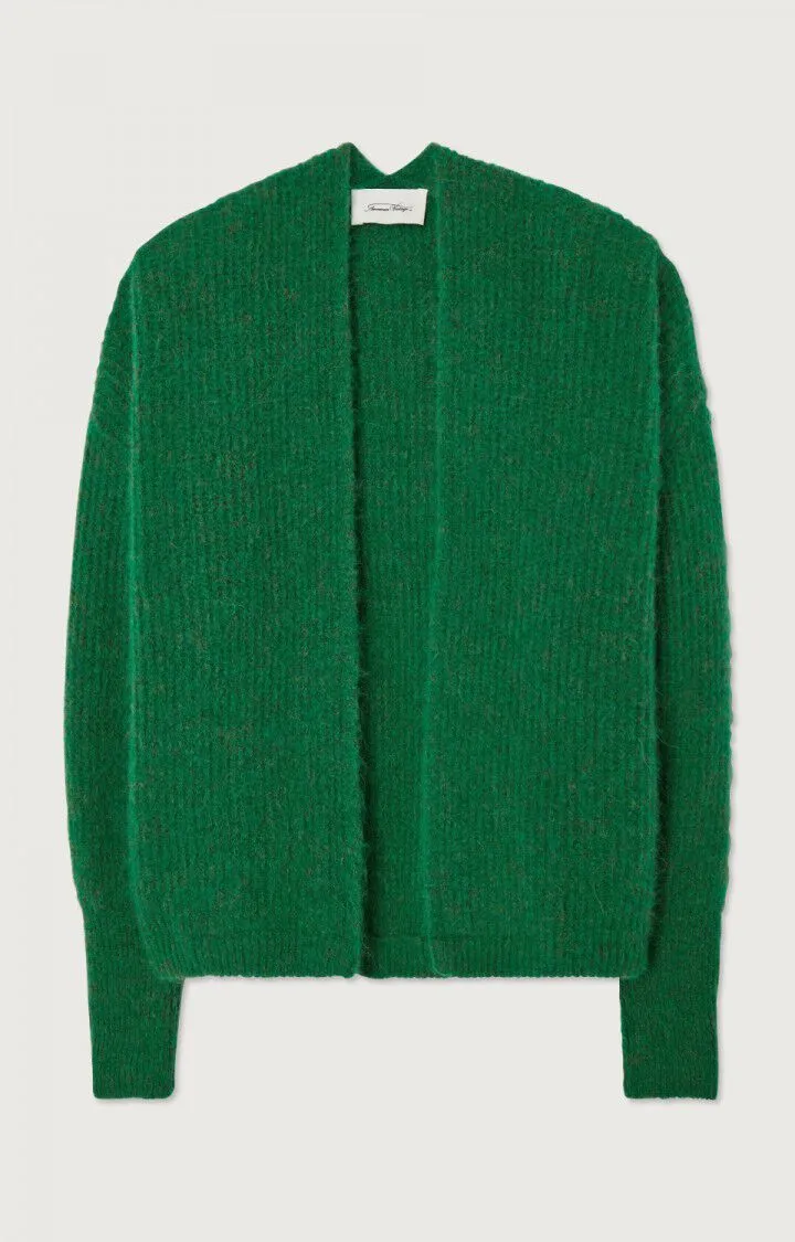 American Vintage Cropped East Cardigan in Grass Melange