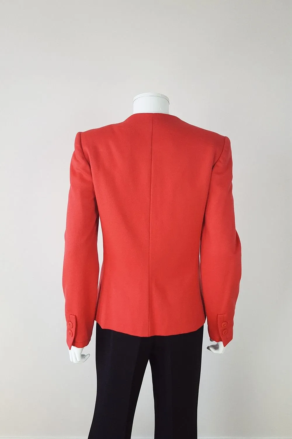 ANDRE LAUG Vintage Cashmere Single Breasted Red Jacket (UK 10)