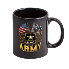 Army Double Flag Stoneware Mug Set - Black