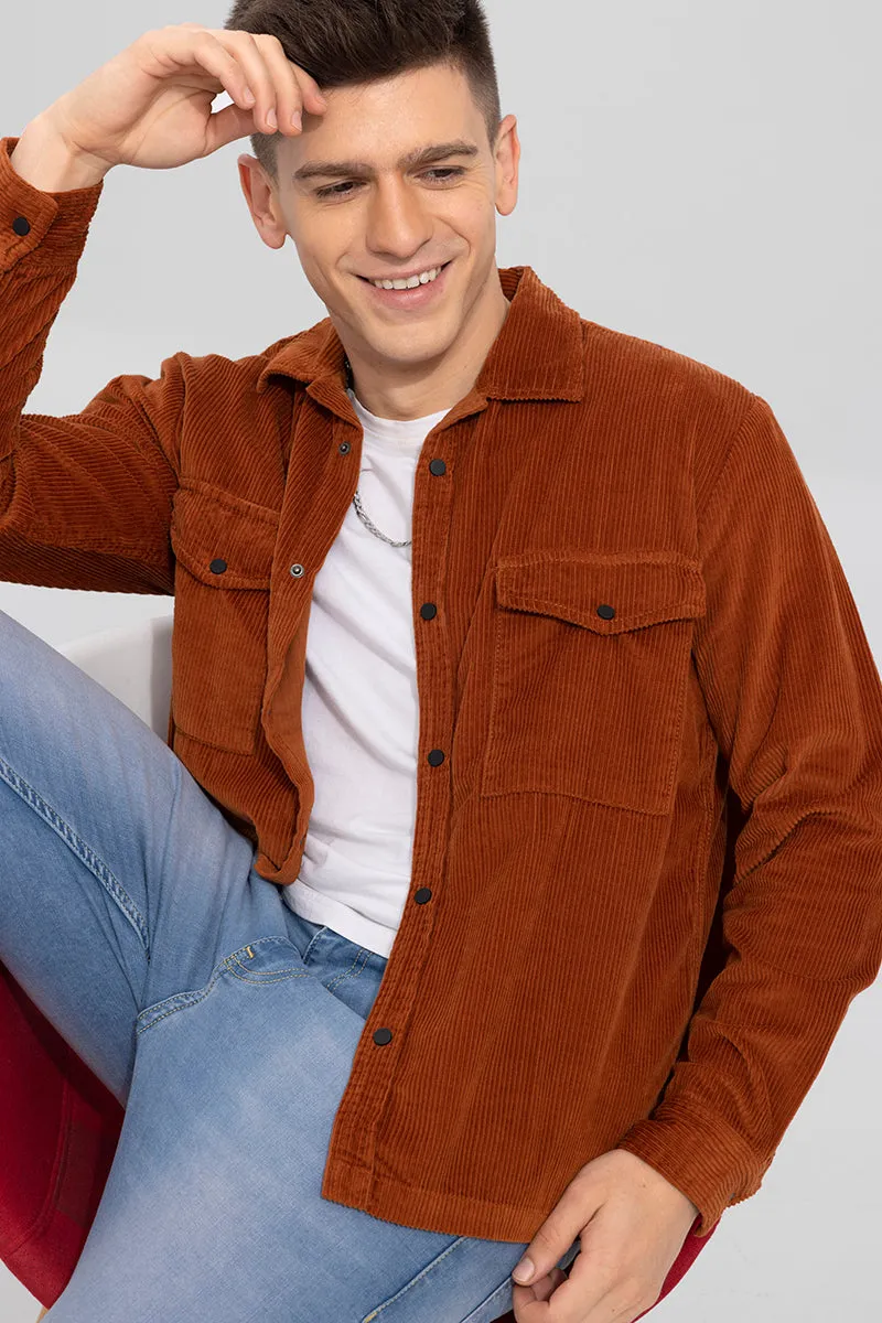 Artic Rustic Orange Corduroy Overshirt