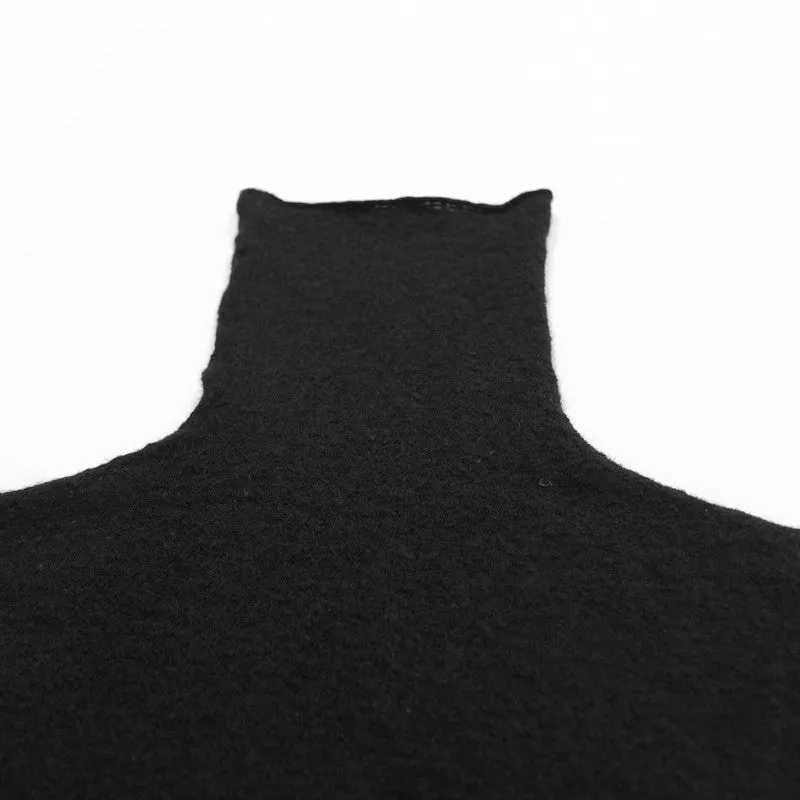 asymmetrical sleeve turtleneck