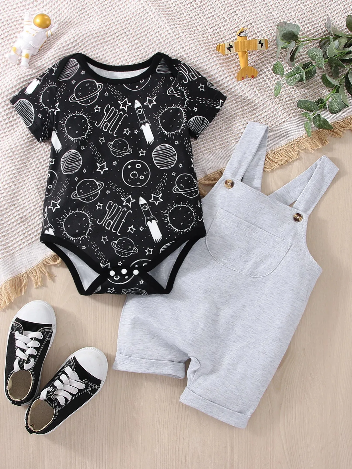 Baby Boys Little Astronaut Space Romper Set