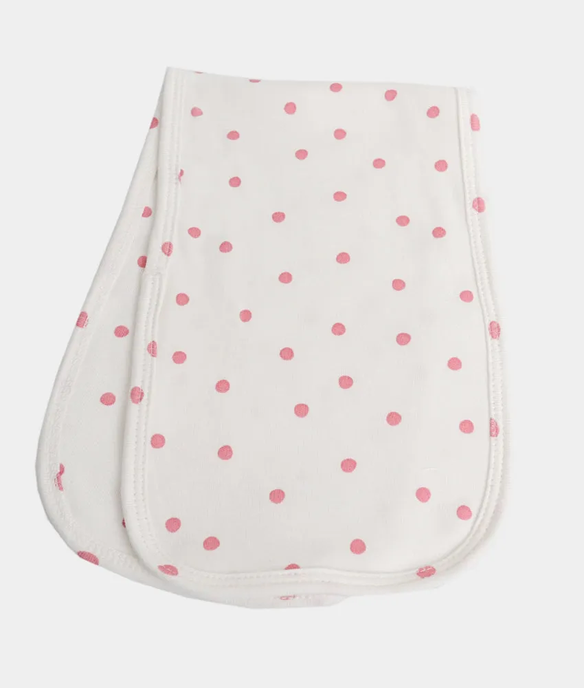 Baby Burp Cloth  - Pink Dotted Print