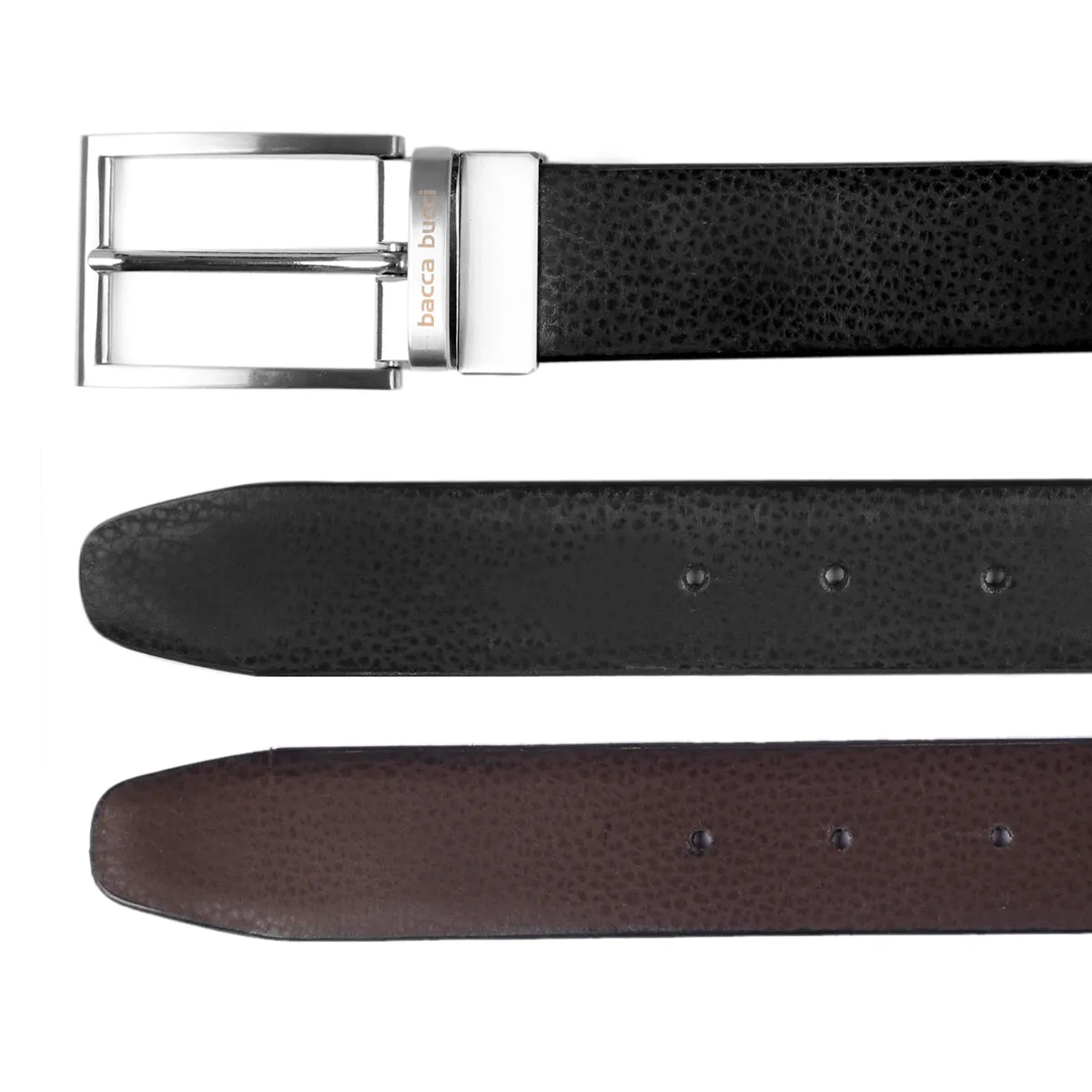 Bacca Bucci Classic Dress belt with Italian smooth Genuine leather Black & Brown