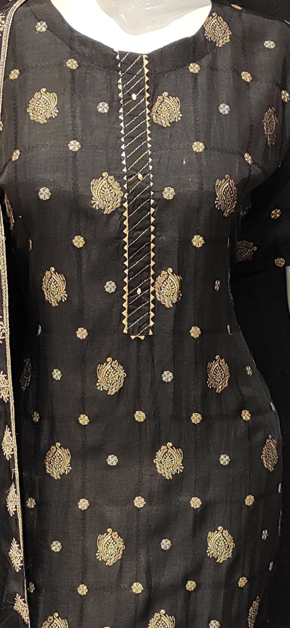 Banarasi Silk Semi Stitched Suit with Buties and Dupatta