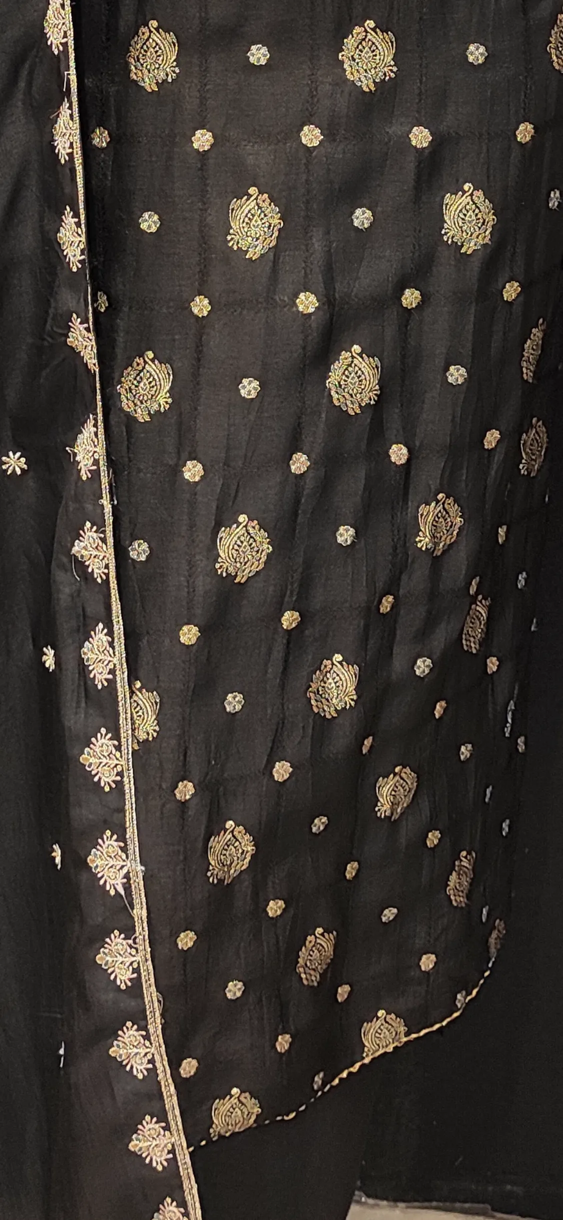 Banarasi Silk Semi Stitched Suit with Buties and Dupatta