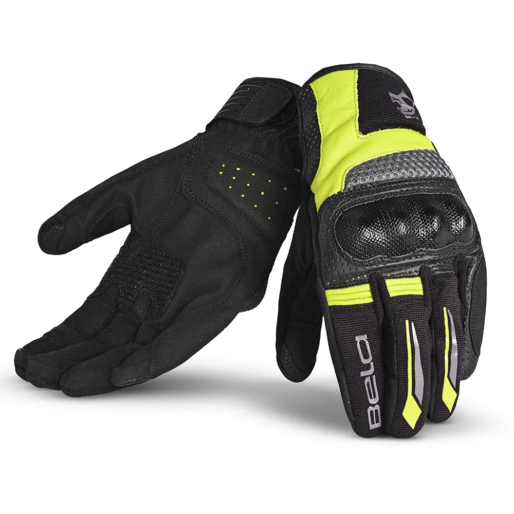 BELA Hero Air  - Summer Mesh Gloves - Black Gray Yellow Flouro