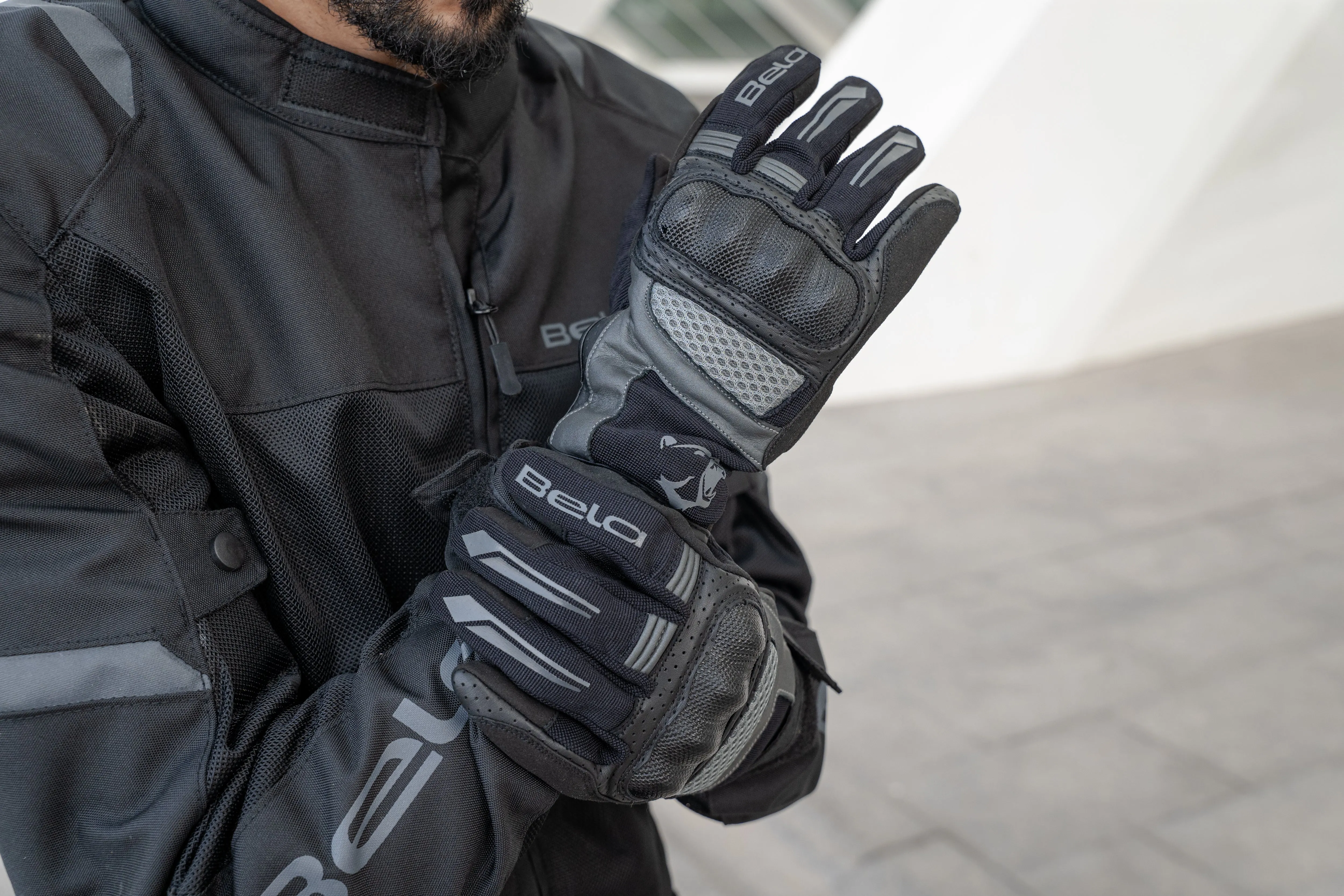 BELA Hero Air  - Summer Mesh Gloves - Black Gray Yellow Flouro