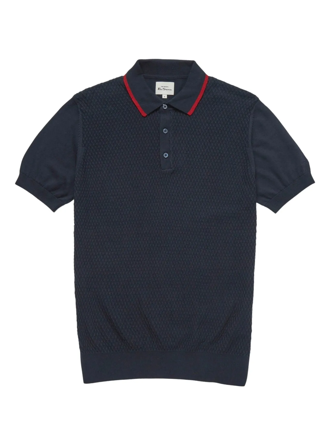 Ben Sherman Men's Textured Front Knit Polo Shirt