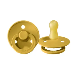 Bibs Original Colour Collection Round Latex Pacifier 2pk - Mustard