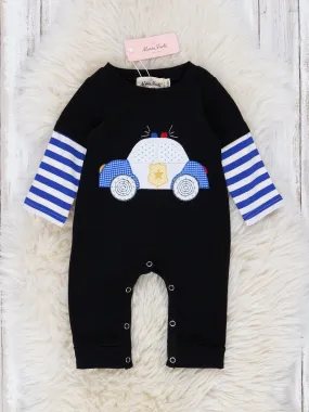 Black & Blue Stripe Little Cop Romper