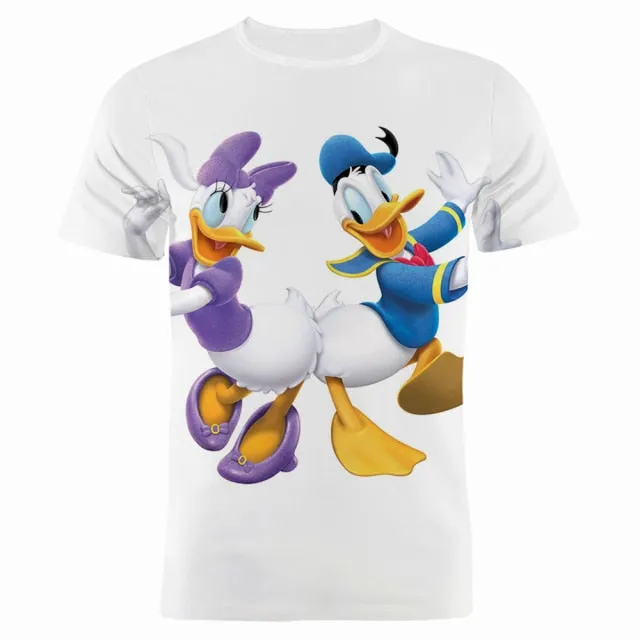 Boy Girl Kids T-shirts Disney Donald Duck Cartoon Anime 3D Print Women Clothing Oversized Harajuku Men Tee Shirt Tops