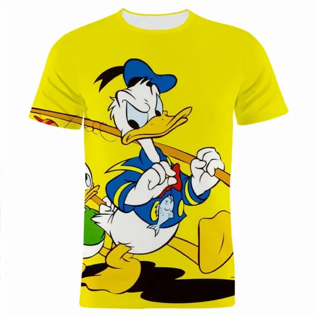 Boy Girl Kids T-shirts Disney Donald Duck Cartoon Anime 3D Print Women Clothing Oversized Harajuku Men Tee Shirt Tops