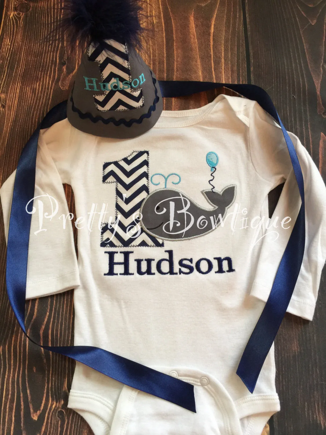 Boys Whale 1st Birthday Shirt or Bodysuit