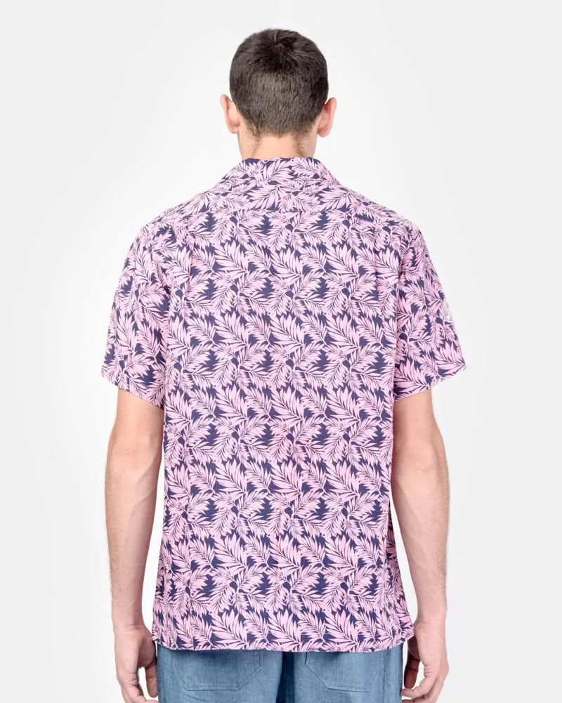 Camp Shirt in Pink Linen Floral