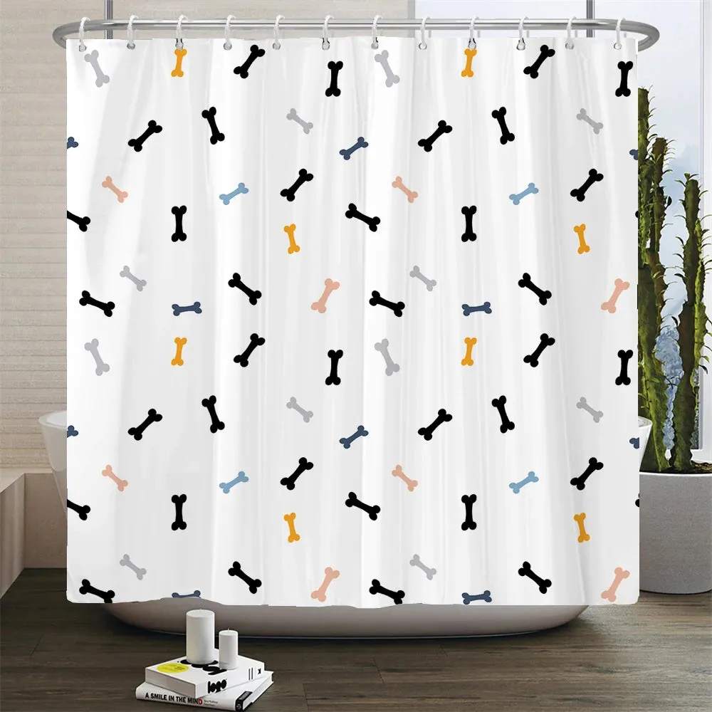 Cartoon Cat Llama Bathroom Curtain Shower Set