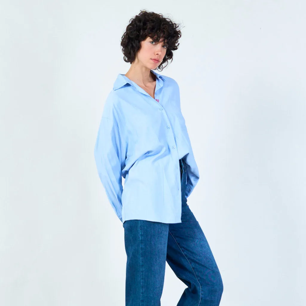 Casual oversized button-down shirt with pocket wholesale