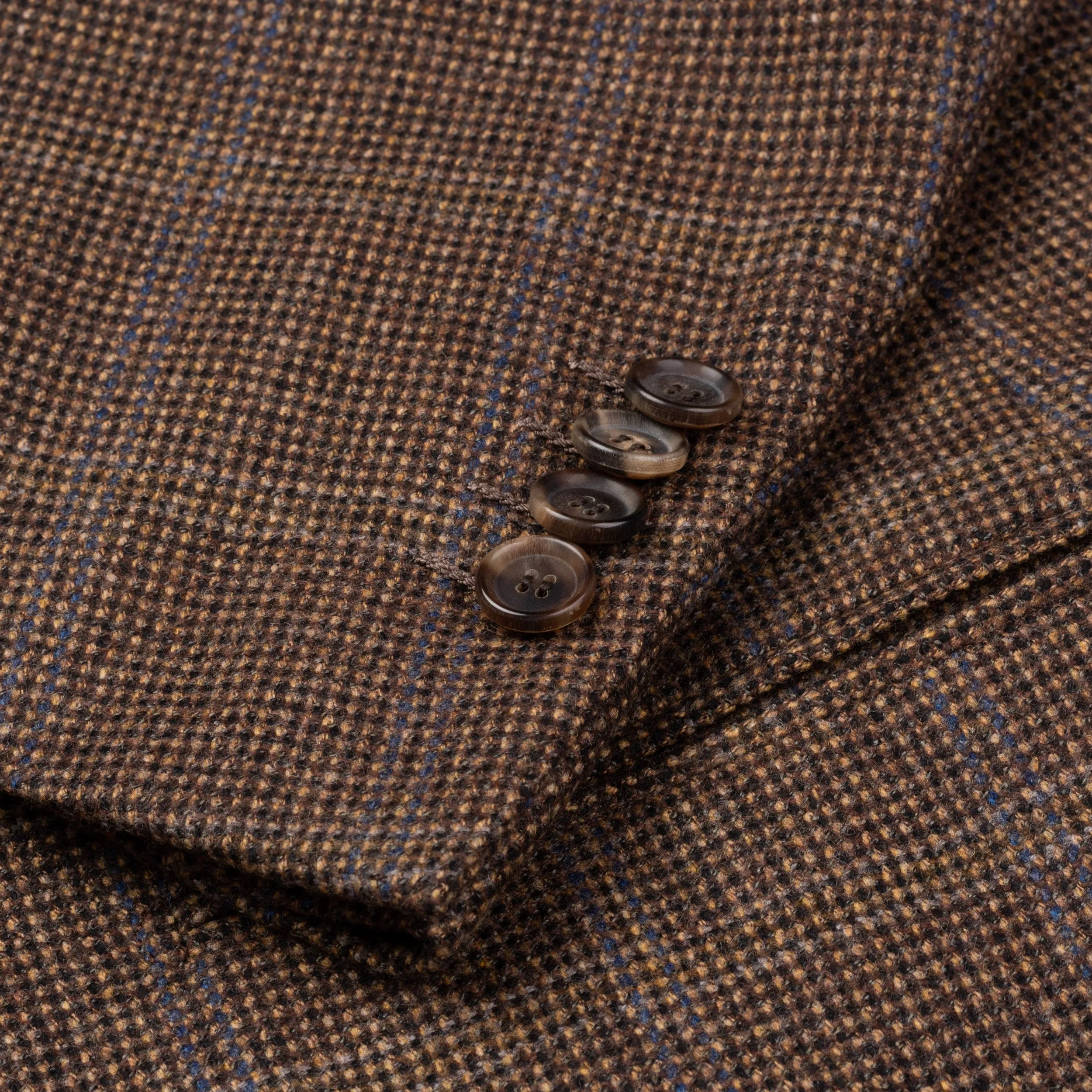 CESARE ATTOLINI Napoli Brown Nailhead Wool Flannel Blazer Jacket EU 50 NEW US 40