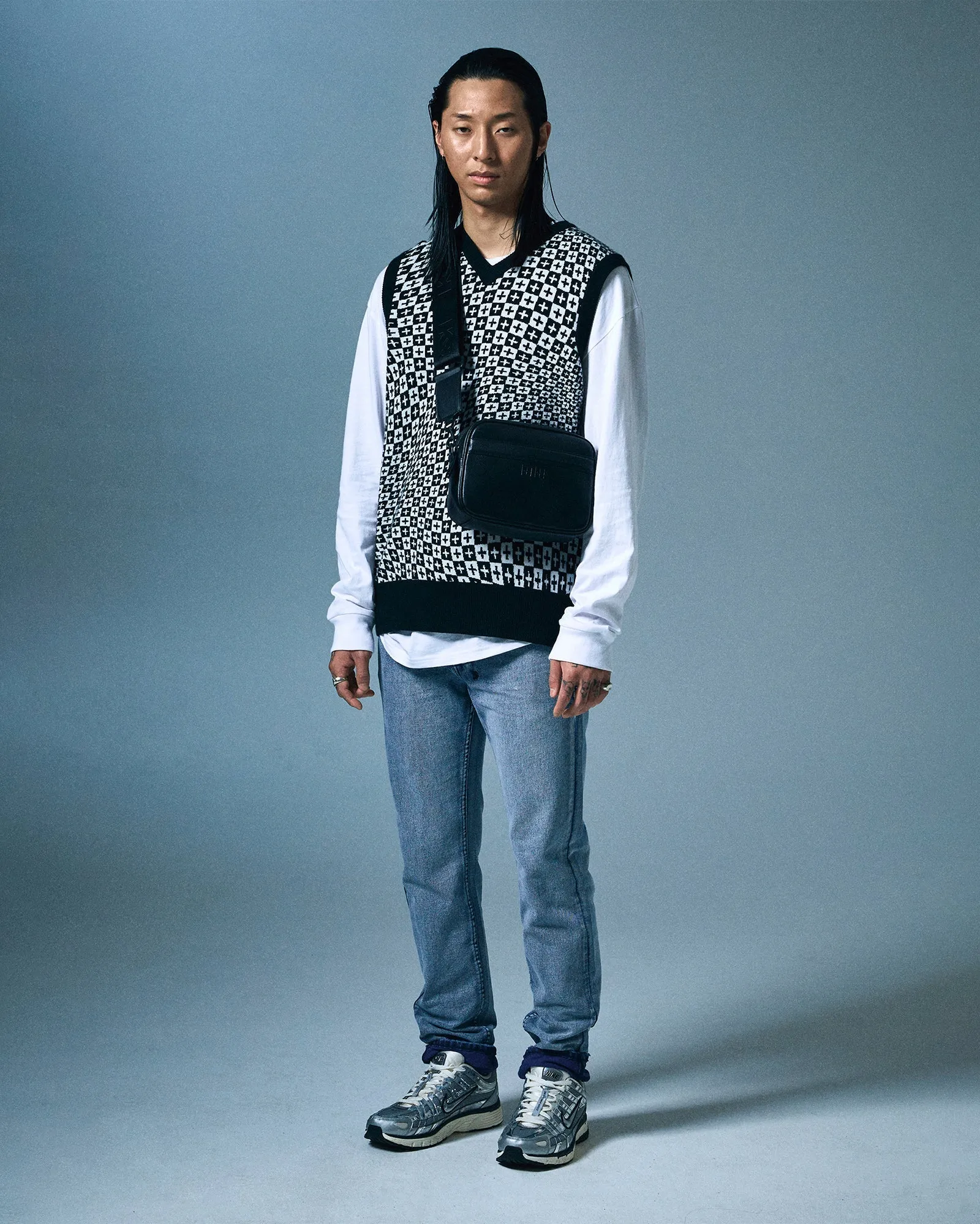 CHECK OUT KNIT VEST MULTI