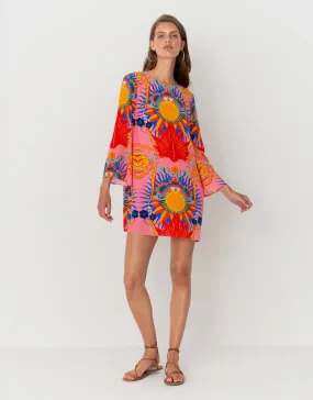 Cocoa Crepe Mini Dress - Sun Goddess Peach