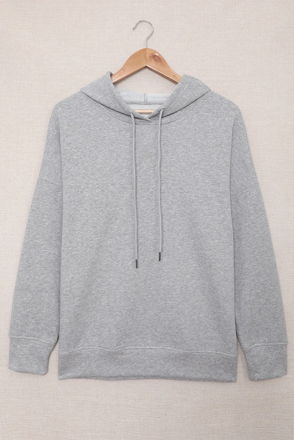 Drop Shoulder Hoodie with Slit