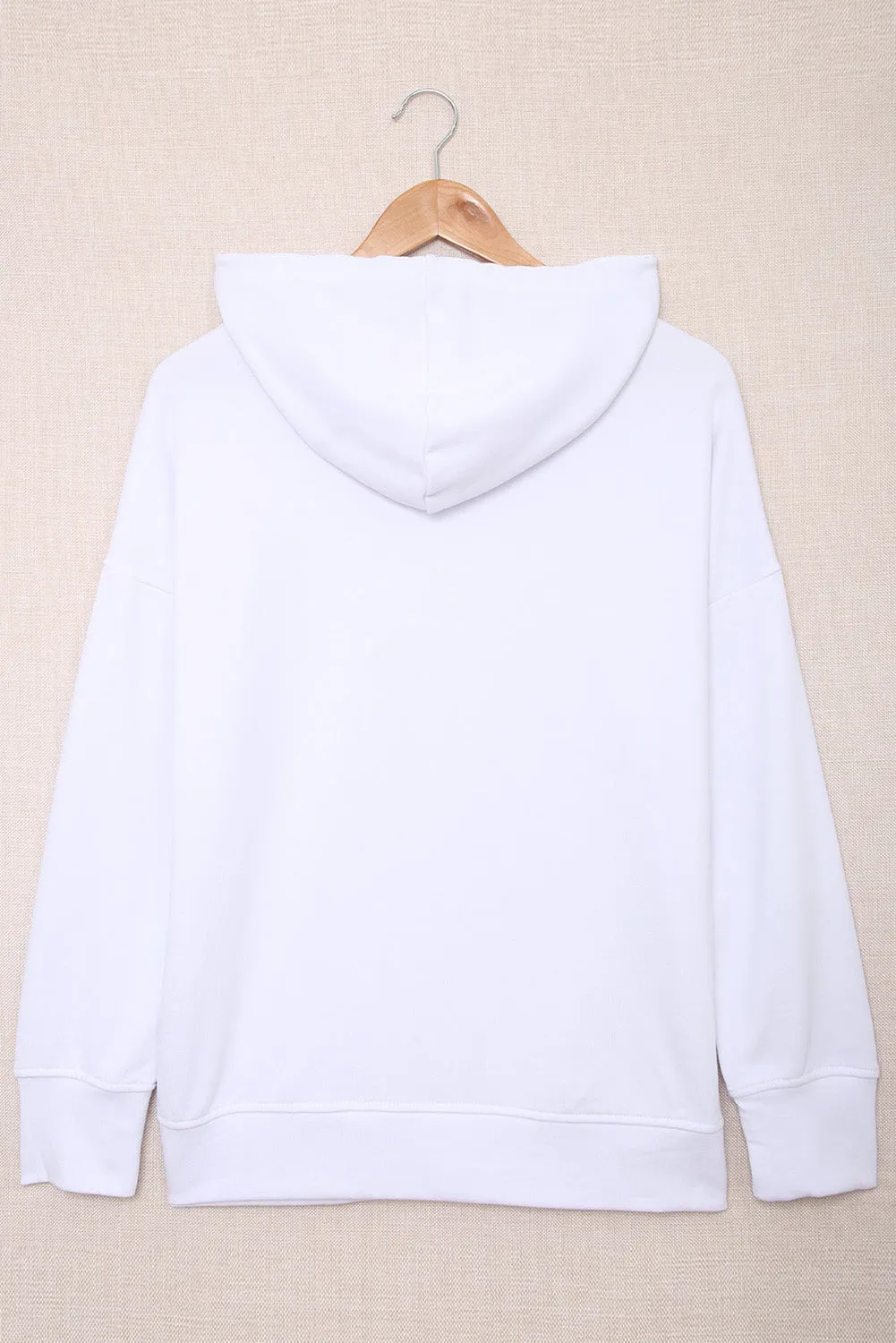 Drop Shoulder Hoodie with Slit