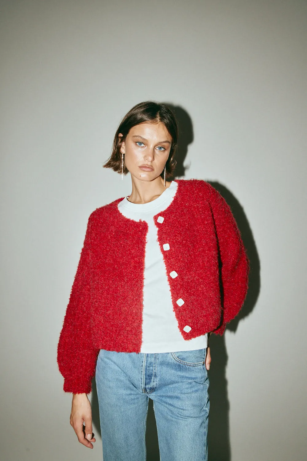 Elsie Knit Cardigan Chilli