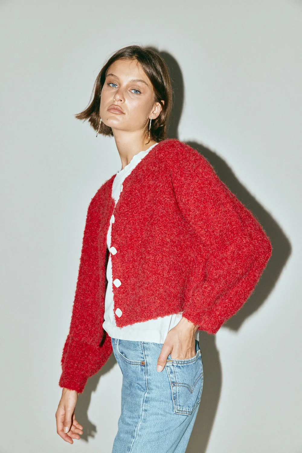 Elsie Knit Cardigan Chilli