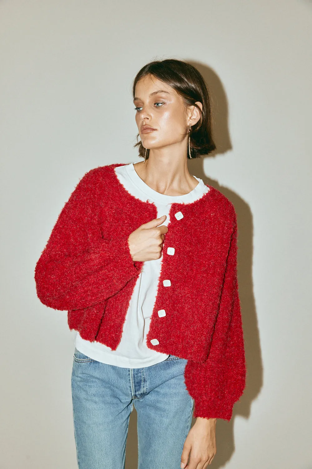 Elsie Knit Cardigan Chilli