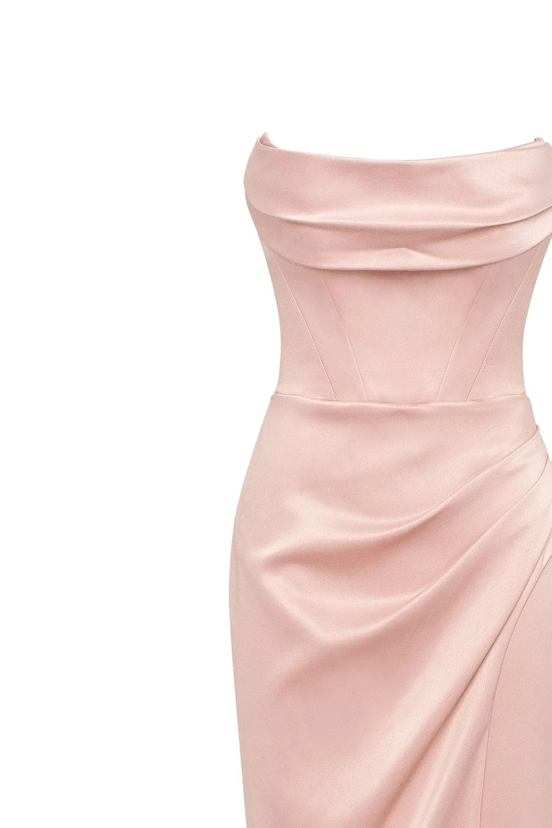 Fancy satin misty rose maxi dress, Garden of Eden