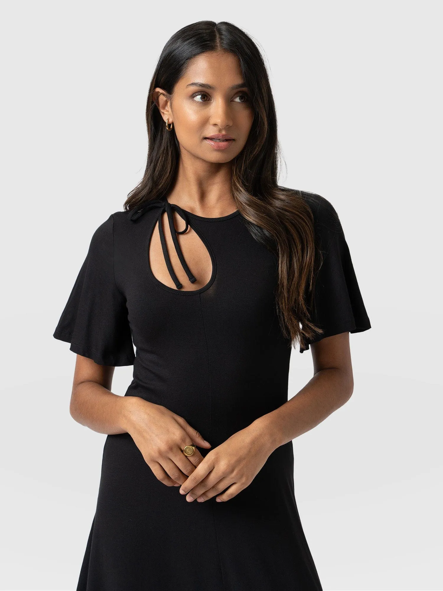 Freya Tie Dress - Black