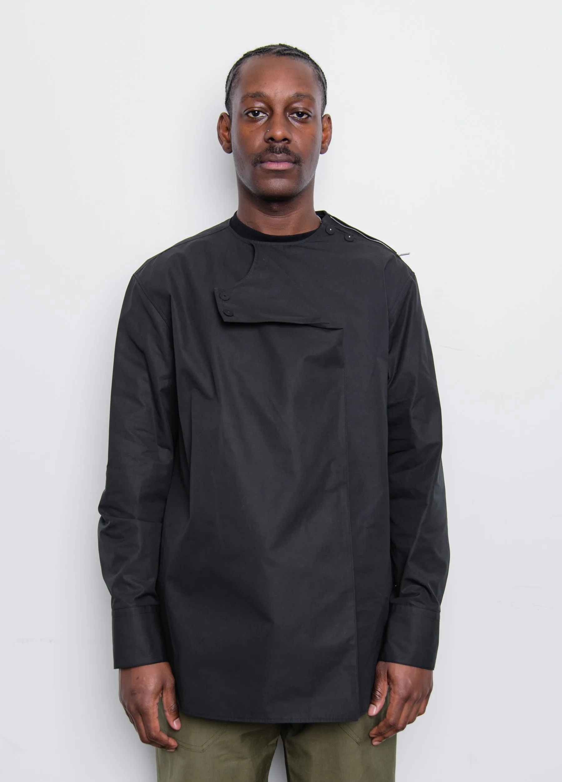 Heavy Organic Cotton Poplin Shirt Black J21DL0032