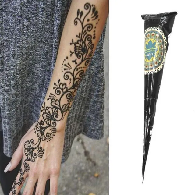 Henna Paste Cone 7 Different Colors You Choose Red Brown Black White Natural Organic Premixed Chemical Free Mehndi Heena Temporary Tattoo Skin Dye Easy Application